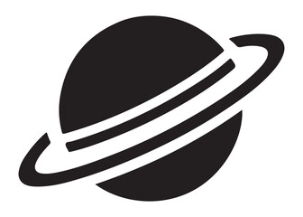 saturn logo silhouette vector, astronomy saturn planet logo silhouette vector illustration, ringed planet space logo vector, cosmic saturn planet logo silhouette design on white background © Adobe design