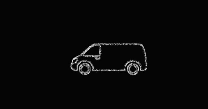 Sketch delivery van icon animation - smooth progressive reveal