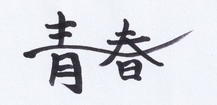 Passionate Youth, Asian Kanji Calligraphy for Motivation