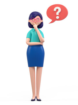 Woman  with a question mark