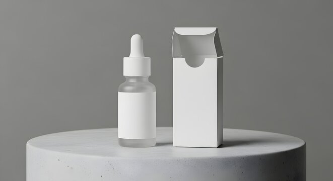 Cosmetic dropper bottle mockup realistic product presentation for branding