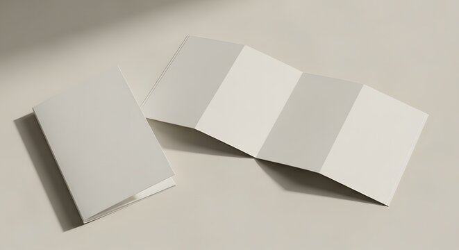 Bi fold brochure mockup realistic presentation for design marketing concepts