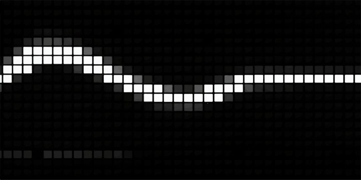 A 3d digital tech screen pattern features a blue sound wave vector illustration and communication icon symbol for a modern business internet concept