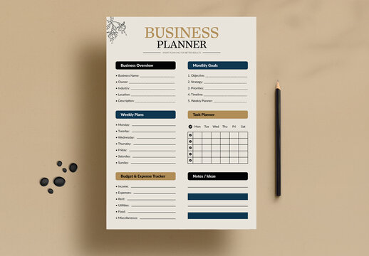 Business Planner Template Layout