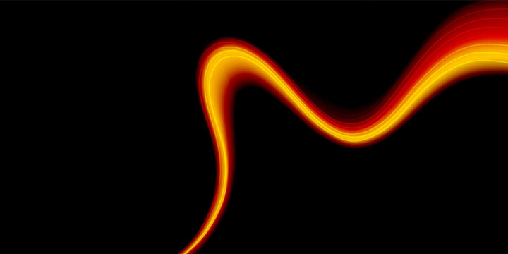 abstract shining red line on the dark background