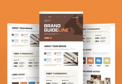 Creative Brand Guideline Mood Board Template with Typography