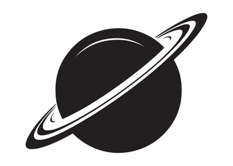 saturn logo silhouette vector, astronomy saturn planet logo silhouette vector illustration, ringed planet space logo vector, cosmic saturn planet logo silhouette design on white background © Adobe design