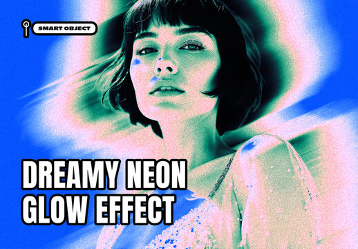 Dreamy Pastel Neon Glow Photo Effect Template