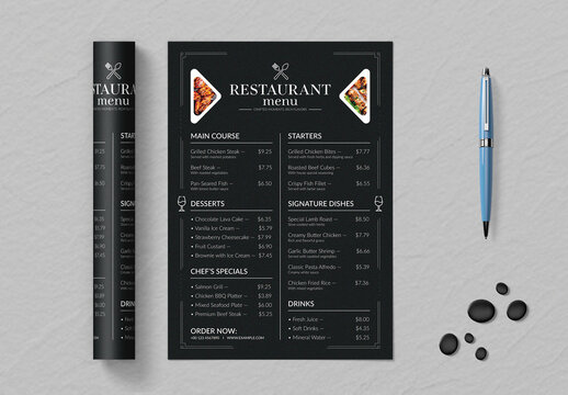 Food Menu Template Layout