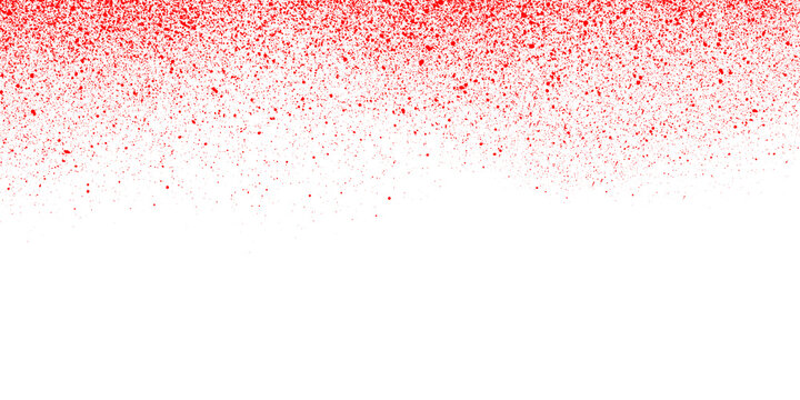 Red glitter border on white background