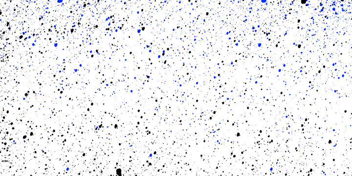 Blue and black dots on white background
