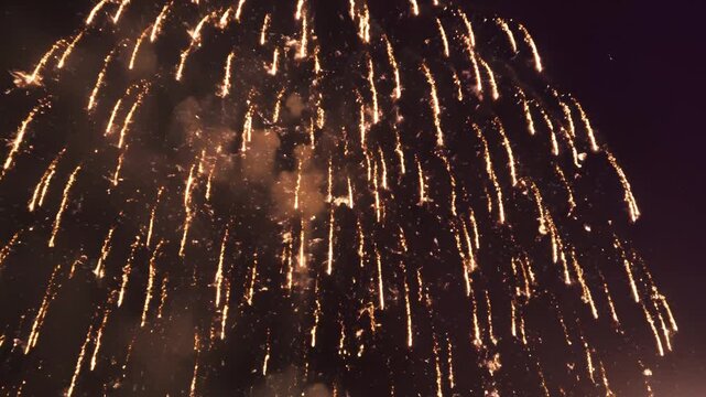 Fireworks in Night Sky ideal for sleek commercial backgrounds and title sequences