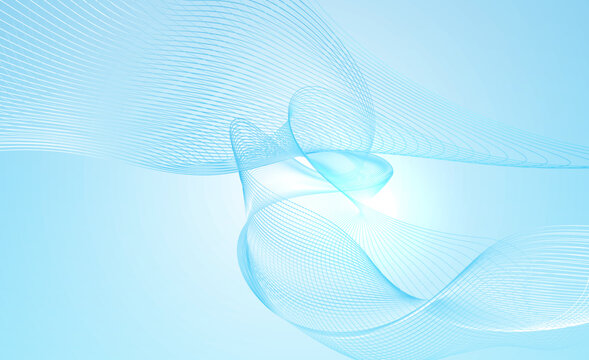 Abstract blue wave lines. Modern shape cover. Graphic concept for your design.