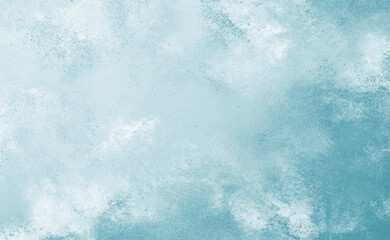 Fototapeta premium Blue Watercolor Background With Soft Washes, Layered Pigment Creating Gentle Gradient From Aqua To Teal, Subtle Granulation And Light Hand Drawn Texture Evoking Calm Coastal Atmosphere, Airy