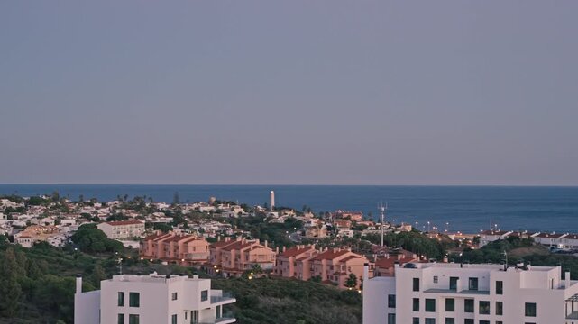 Estepona Buenas Noches Blue Hour Panoramic Mediterranean Sea View Costa del Sol Spain