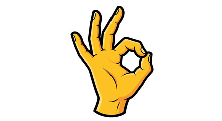 Fototapeta premium A cartoon hand making an okay gesture.