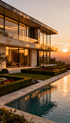 Obraz premium sunset in the house