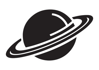 saturn logo silhouette vector, astronomy saturn planet logo silhouette vector illustration, ringed planet space logo vector, cosmic saturn planet logo silhouette design on white background © Adobe design