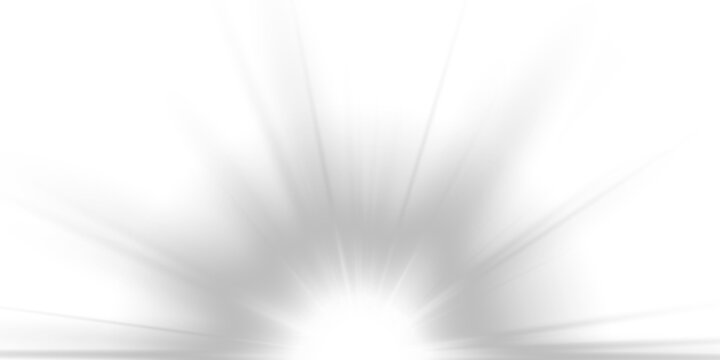 Realistic white sun rays light overlay png. Glowing sunlight explode effect and special lens flare shine isolated. Silver flare glow for winter decoration design.