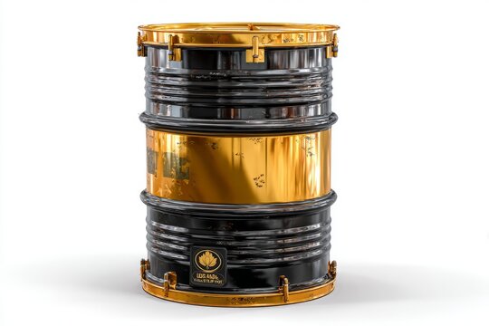 oil barrel drum container isolated on white background. A Metal Oil barrel metal white background container.