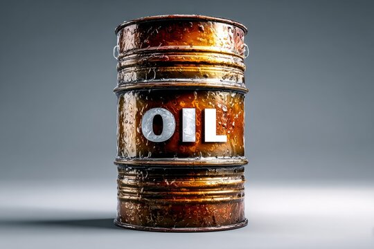 oil barrel drum container isolated on white background. A Metal Oil barrel metal white background container.