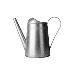 Metal watering can isolated PNG, classic garden tool on transparent background for plant care concepts © Iryna