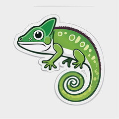 Fototapeta premium Cute Green Chameleon Illustration