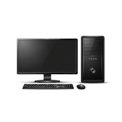 Fototapeta premium Black Desktop PC Widescreen Monitor Vector Illustration