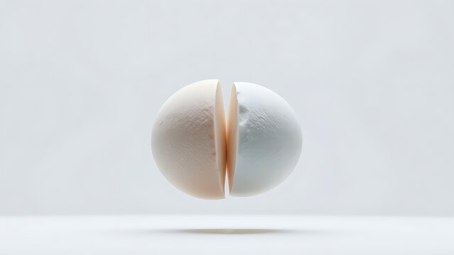 Two objects seamlessly bonded together, symbolic strong adhesion, minimalist composition, studio lighting.