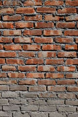 Obraz premium Old red brick wall texture, weathered masonry background.