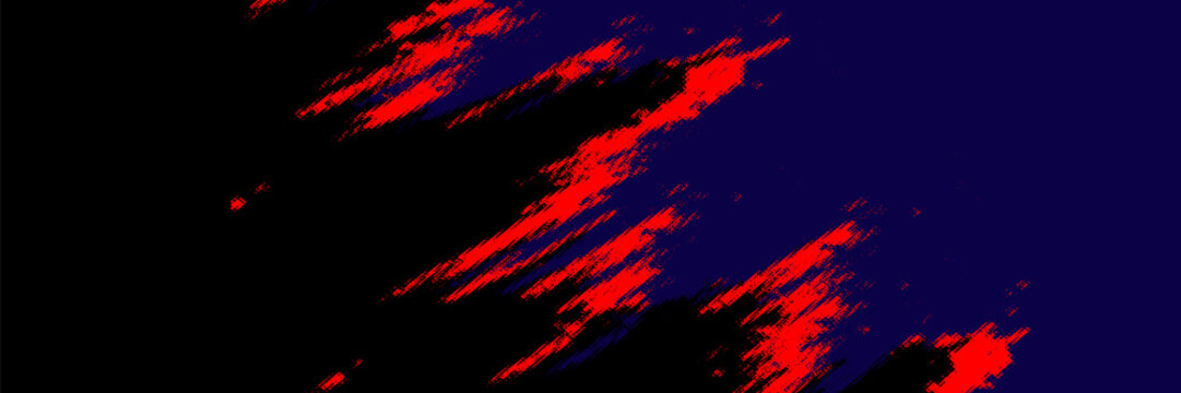 Abstract grunge pattern of striking red lines against a deep blue and black fractured canvas, suggesting a digital disturbance or distressed visual art background