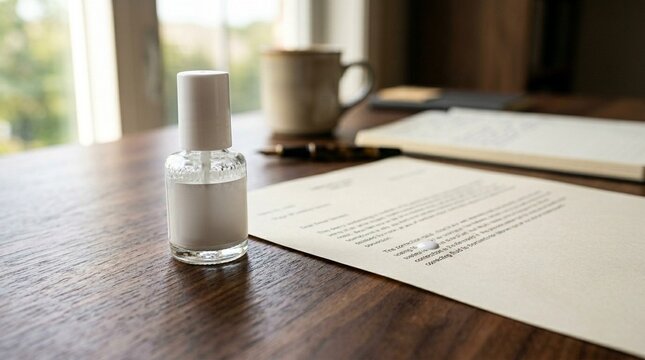 Correction Fluid Bottle White-out Bottle With Brush Applicator On Document