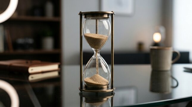 Hourglass Sand Timer Glass Hourglass On Desk Sand Flowing Bottom Chamber