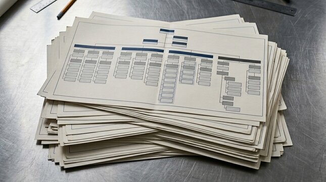 Org Chart Diagram Printed Organisational Hierarchy Chart On Wide Paper