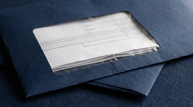 Payslip Document Single Payslip Document Folded In Envelope Showing Window