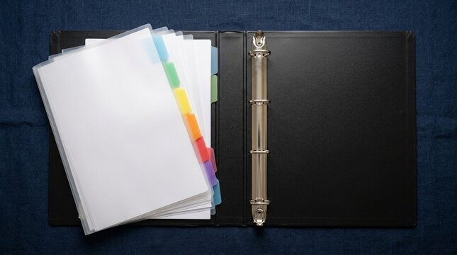 Ring Binder Open D-ring Binder With Clear Dividers Tabbed Sections Visible