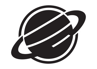 saturn logo silhouette vector, astronomy saturn planet logo silhouette vector illustration, ringed planet space logo vector, cosmic saturn planet logo silhouette design on white background © Adobe design