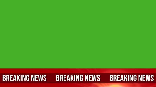 Lower third screensaver with animation of the latest news on a chromakey background. 4K