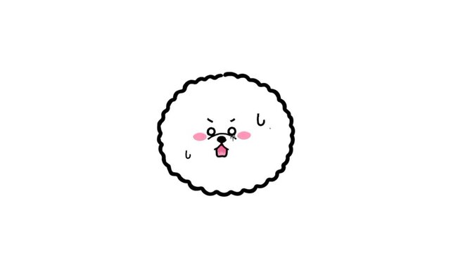 Angry dog face icon 3d emoji animation 