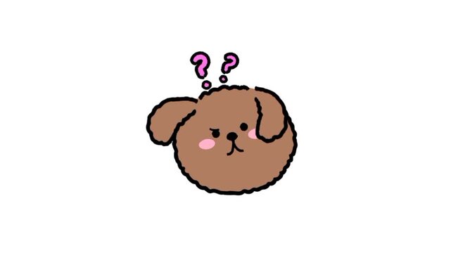 Cute puppy face expression, Dog face emoji 3d animation 