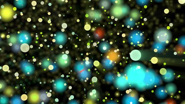 ラフルな玉がぐるぐる回ってたり前後運動してるやつ