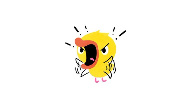 Bird angry reaction cartoon 3d animation