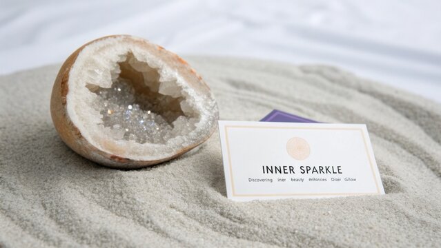Split Ovular Geode with Inner Sparkle Card