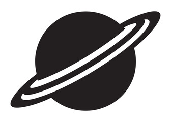 saturn logo silhouette vector, astronomy saturn planet logo silhouette vector illustration, ringed planet space logo vector, cosmic saturn planet logo silhouette design on white background © Adobe design