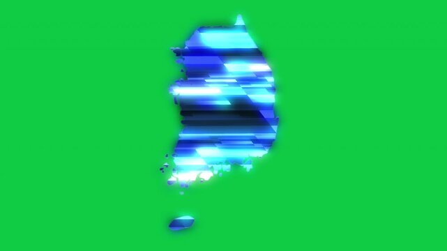 South Korea blue news headline effect map pop animation green background