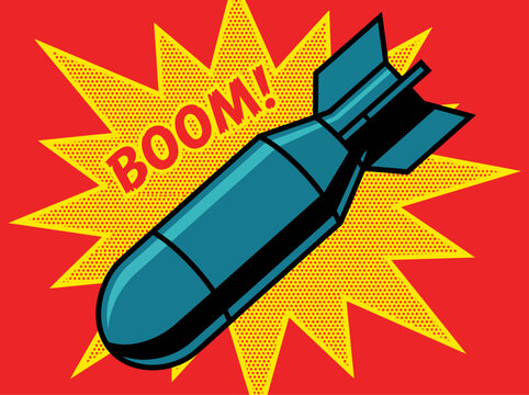A clean flat vector illustration of a set of military rockets and missiles in different shapes and sizes