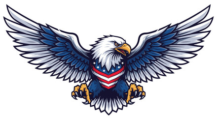 Fototapeta premium American Bald Eagle Spread Wings.