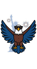 Fototapeta premium American Bald Eagle Spread Wings 7.