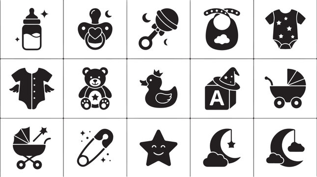 Black and white set featuring animals pets and miscellaneous