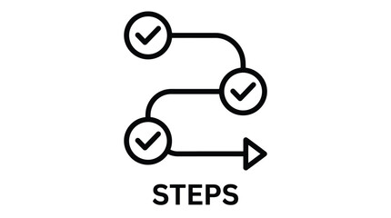 Vector graphic illustration of Simple steps process flowchart with checkmarks Vector © Rehana